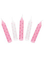Set of birthday candles, pink dots (for GK