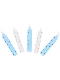 Set of birthday candles, blue dots (for GK
