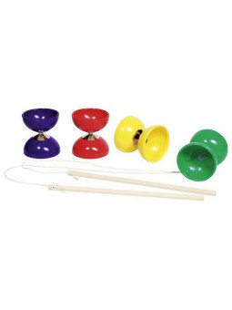 Diabolo with 2 wooden sticks and string - set of 4