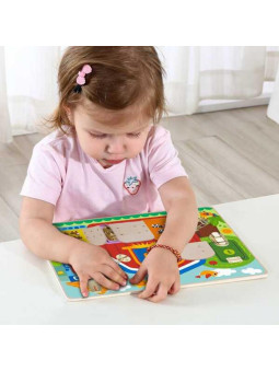 TOOKY TOY Tablica Manipulacyjna Zamki Obrazki Farma