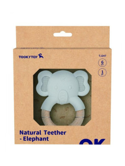 TOOKY TOY Gryzak Słonik Drewniany Obręcz