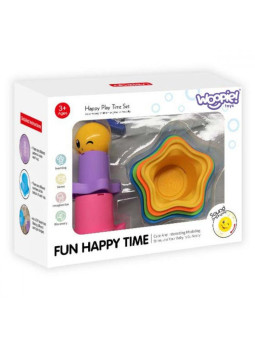 WOOPIE BABY Piramidka Sensoryczne Kubeczki Gwiazdki + Piłeczka