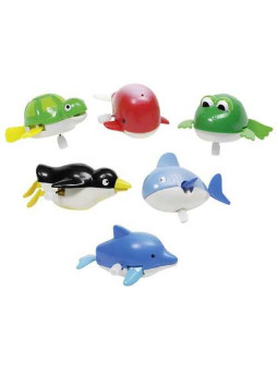 Water animals with wind-up motor - set of 12