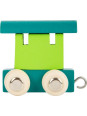 Wagonik drewniany do pociągu literka small foot design - drewniana zabawka, zabawa wagonikami dla 3 latka