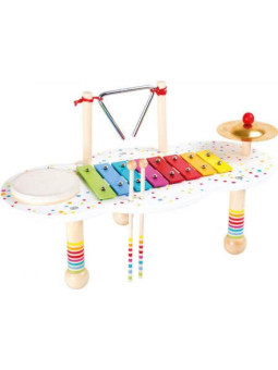 Zabawka muzyczna dla dzieci Drewniany stolik muzyczny, zestaw muzyczny small foot design - zabawka muzyczna dla 3 latka