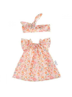 Sukienka z opaską dla lalki 32cm cukierkowe kwiaty