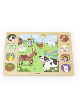 Puzzle 2w1 Farma- układanka odszukaj cień