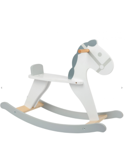 Drewniany konik na biegunach Scandi, zabawka dla dzieci, zabawka dla 2 latka