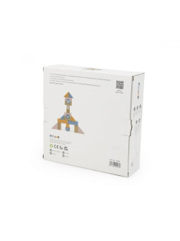 VIGA PolarB Drewniany Wózek do Ciągnięcia + Klocki 21 el.