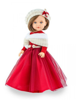 Lalka Marina Natale Marina & Pau 1572 - Dziewczynka, 40 cm, Brzuszek: Winylowy, Kolor oczu: Niebieski, Kolor włosów: Brązowy