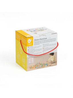 CLASSIC WORLD Drewniane Domino Tor Logiczny Przeszkód Układanka Montessori 100 el.