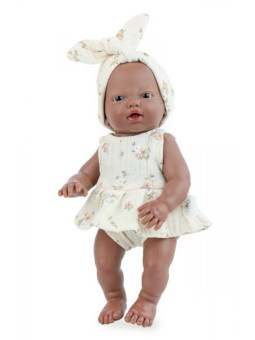 Lalka Mini Golosinas w beżowym trykocie baletowym - Dziewczynka, 21 cm, Brzuszek: Winylowy, Kolor oczu: Brązowy