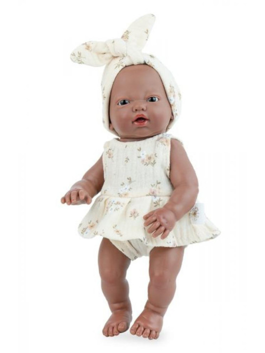 Lalka Mini Golosinas w beżowym trykocie baletowym - Dziewczynka, 21 cm, Brzuszek: Winylowy, Kolor oczu: Brązowy