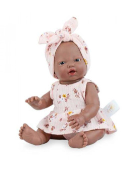 Lalka Mini Golosinas w różowym trykocie baletowym - Dziewczynka, 21 cm, Brzuszek: Winylowy, Kolor oczu: Brązowy