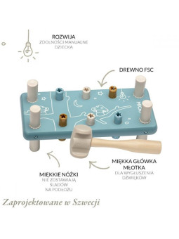 Niebieska przebijanka drewniana Micki