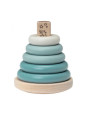 Nakładanka pastelowa  drewniana zabawka piramida Micki niebieska Nakładanka pastelowa  drewniana zabawka piramida Micki niebieska