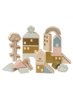 Klocki drewniane miasto 23 szt Micki Premium