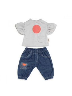 Dżinsy i t-shirt dla lalki 45 cm Skrallan