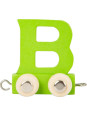 Wagonik z literką b - element z układanki alfabet pociąg small foot design - drewniana zabawka edukacyjna dla 4 latka