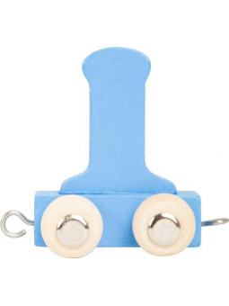 Wagonik z literką i - element z układanki alfabet pociąg small foot design - drewniana zabawka edukacyjna dla 4 latka