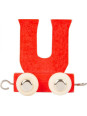 Wagonik z literką u - element z układanki alfabet pociąg small foot design - drewniana zabawka edukacyjna dla 4 latka Wagonik z literką u - element z układanki alfabet pociąg small foot design - drewniana zabawka edukacyjna dla 4 latka