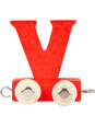 Wagonik z literką v - element z układanki alfabet pociąg small foot design - drewniana zabawka edukacyjna dla 4 latka Wagonik z literką v - element z układanki alfabet pociąg small foot design - drewniana zabawka edukacyjna dla 4 latka