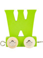 Wagonik z literką w - element z układanki alfabet pociąg small foot design - drewniana zabawka edukacyjna dla 4 latka Wagonik z literką w - element z układanki alfabet pociąg small foot design - drewniana zabawka edukacyjna dla 4 latka