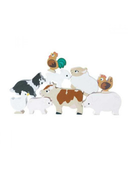 Gra zręcznościowa - Figurki zwierzątka drewniane wiejskie Le Toy Van