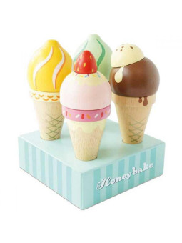 Drewniane lody zabawkowe na podstawce Le Toy Van