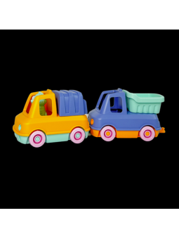 Moje pierwsze pojazdy: Zestaw 2:  Wywrotka + Śmieciarka Le Jouet Simple