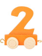 Wagon cyfra liczba 2  nauka liczenia small foot design- drewniana zabawka edukacyjna dla 3 latka