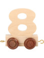Wagon cyfra liczba 8  nauka liczenia small foot design- drewniana zabawka edukacyjna dla 3 latka