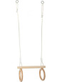 Wooden Trapeze with Gymnastic Rings