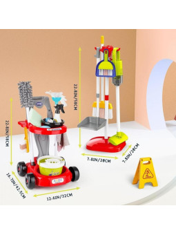 WOOPIE Zestaw do Sprzątania XXL Wózek 3w1 29 el. Czerwony