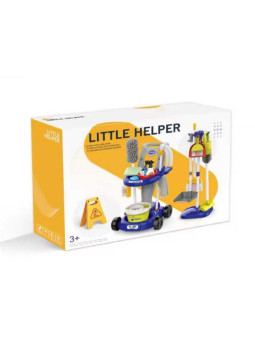 WOOPIE Zestaw do Sprzątania na Kółkach XXL Wózek 3w1 29 el. Niebieski