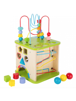 Kostka motoryczna zabawka  edukacyjna pętla motoryczna dla dzieci - zielona łąka small foot design - drewniana zabawka dla ro