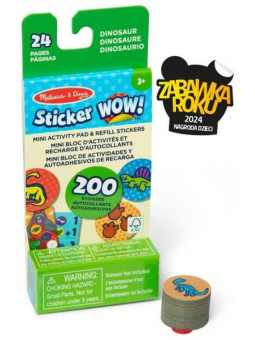 Notesik z naklejkami uzupełniającymi Sticker WOW! Dinozaur