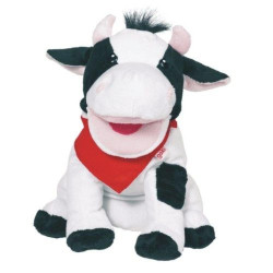 Pacynka na dłoń dla dzieci - krówka karry, pomoce montessori goki - zabawka pacynka, zabawa w teatr, zabawka dla 4 latka