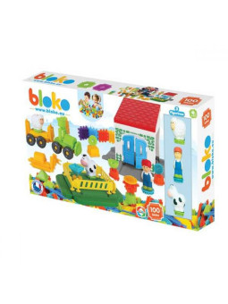 MOCHTOYS Klocki Jeżyki Pin Bricks FARMA w Kartonie 100 el. + 3 Figurki