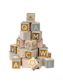 Zestaw klocków z alfabetem i liczbami 36 szt Micki