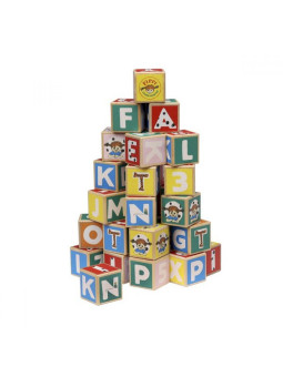 Klocki drewniane z literami 36 sztuk Pippi