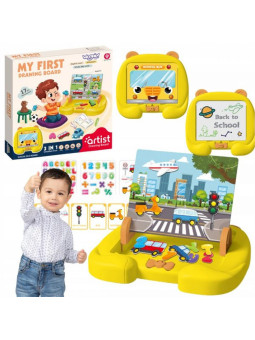 WOOPIE Tablica Magnetyczna Motyw Środki Transportu + Akcesoria