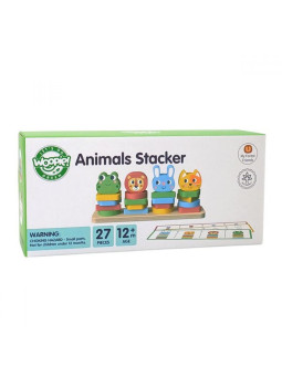 WOOPIE GREEN Układanka Montessori Piramidka Zwierzątka 27 el.