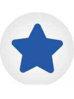 Click bead white with blue star - set of 10