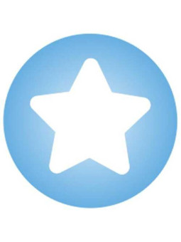 Click bead blue with white star - set of 10