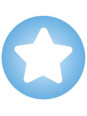 Click bead blue with white star - set of 10
