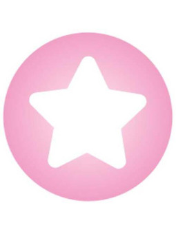 Click bead pink with white star - set of 10