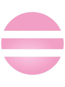 Click bead pink/white stripes - set of 10