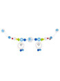 Pram chain elephant with clips, blue