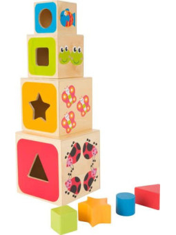 Sorter drewniany dla dzieci - wieża abc 1234, nauka liczenia, nauka literek , zabawka montessori small foot design - drewniany